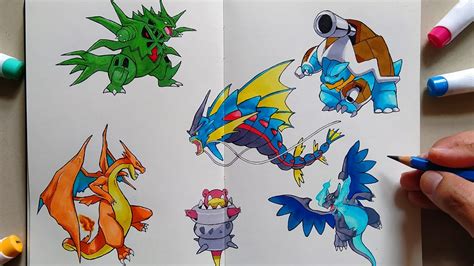 How to Draw Pokemon MEGA Evolutions .